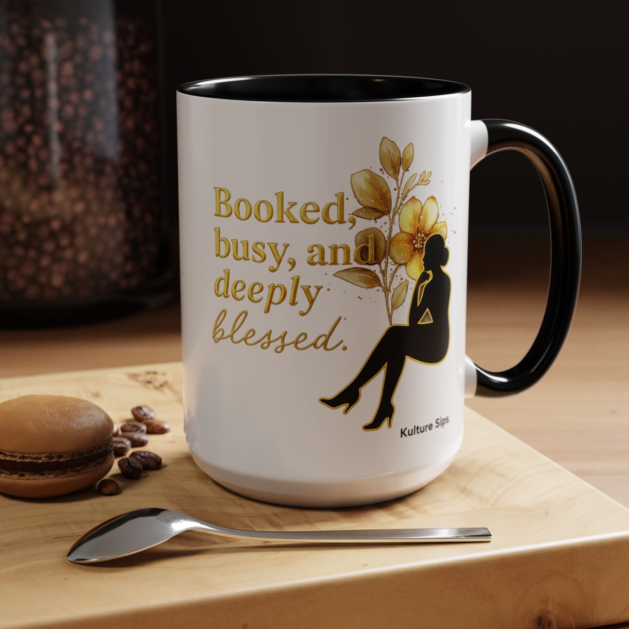 Booked, Busy & Deeply Blessed Affirmation Mug "Gold" | Faith & Focused