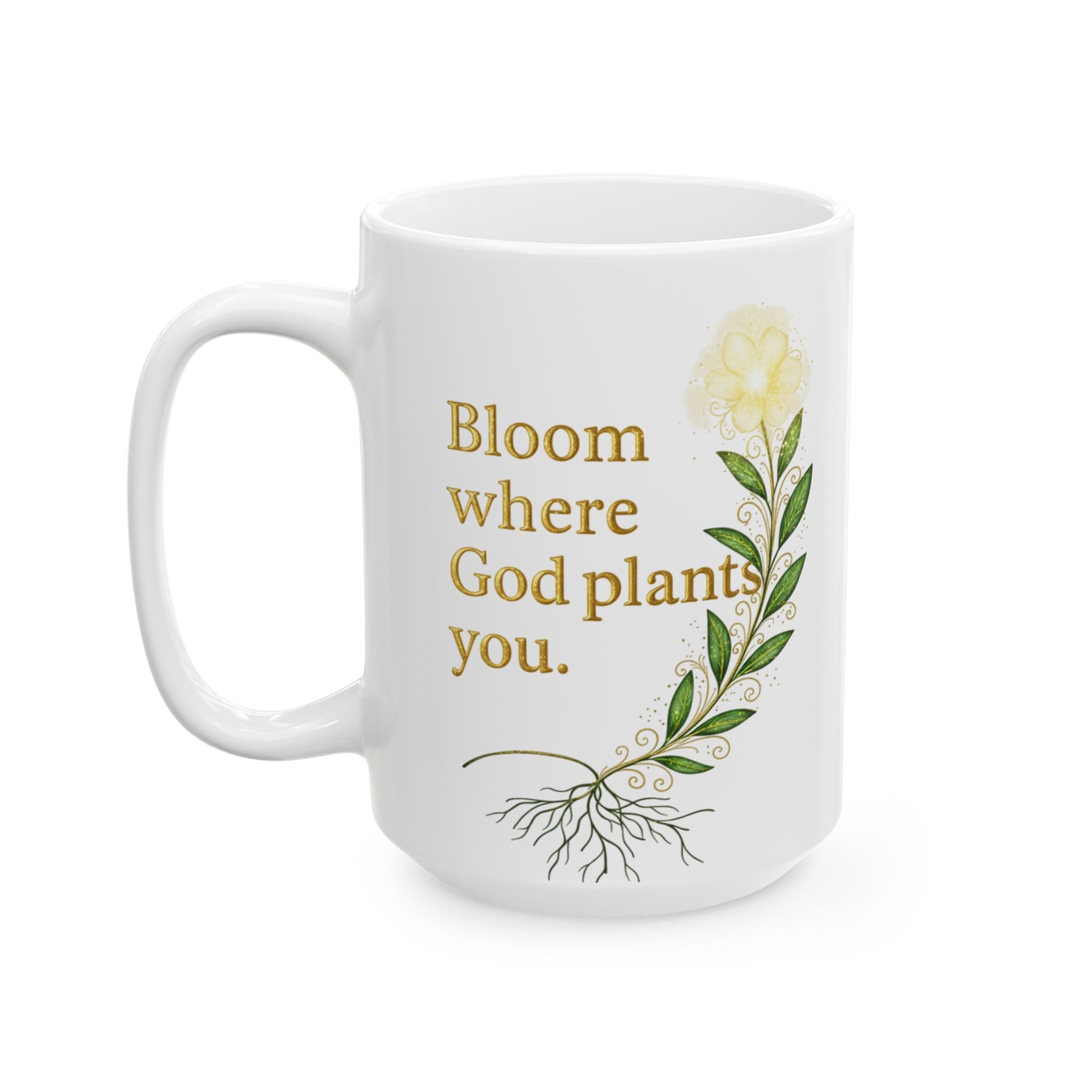 Bloom Where God Plants You – Inspirational Floral Mug