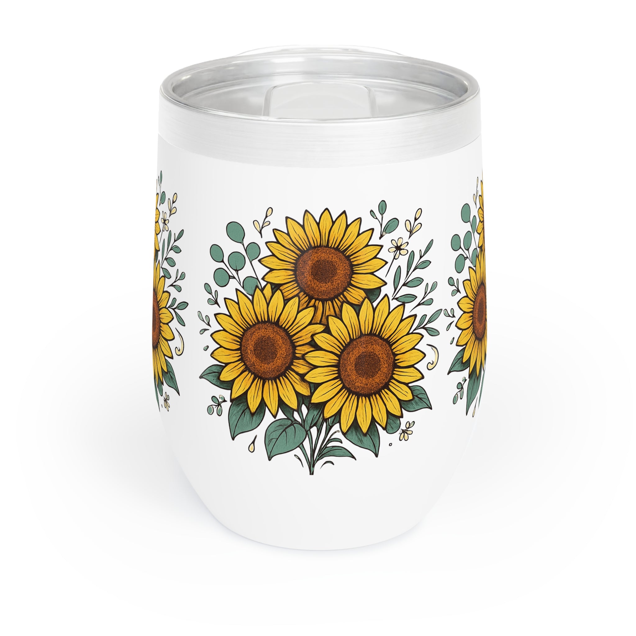 Sunlit Sips Sunflower Wine Tumbler
