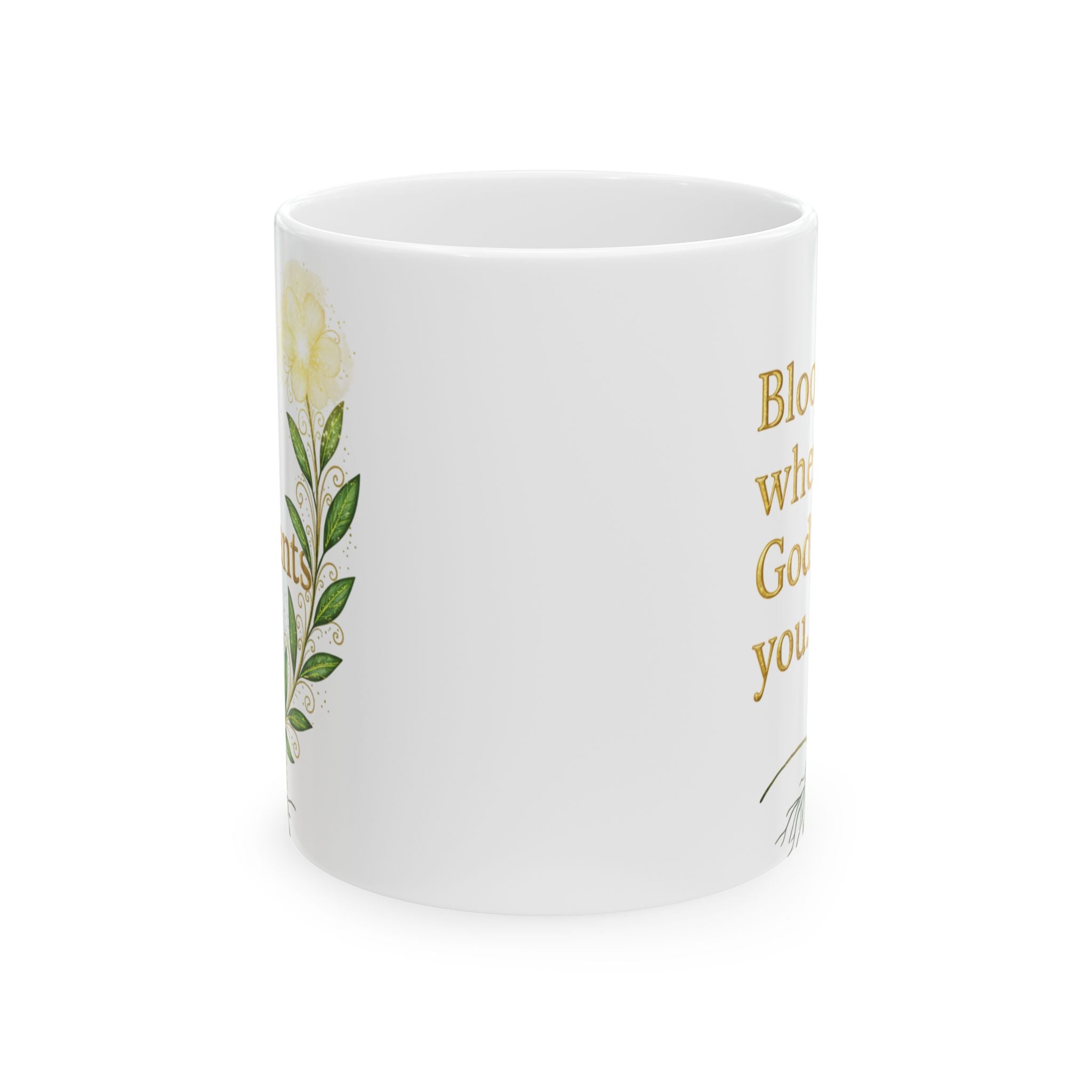 Bloom Where God Plants You – Inspirational Floral Mug