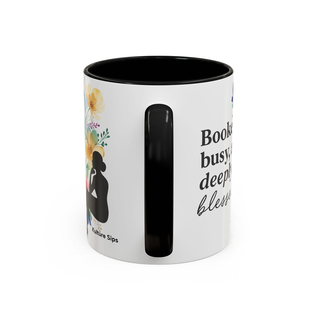 Booked, Busy & Deeply Blessed Affirmation Mug | Focused