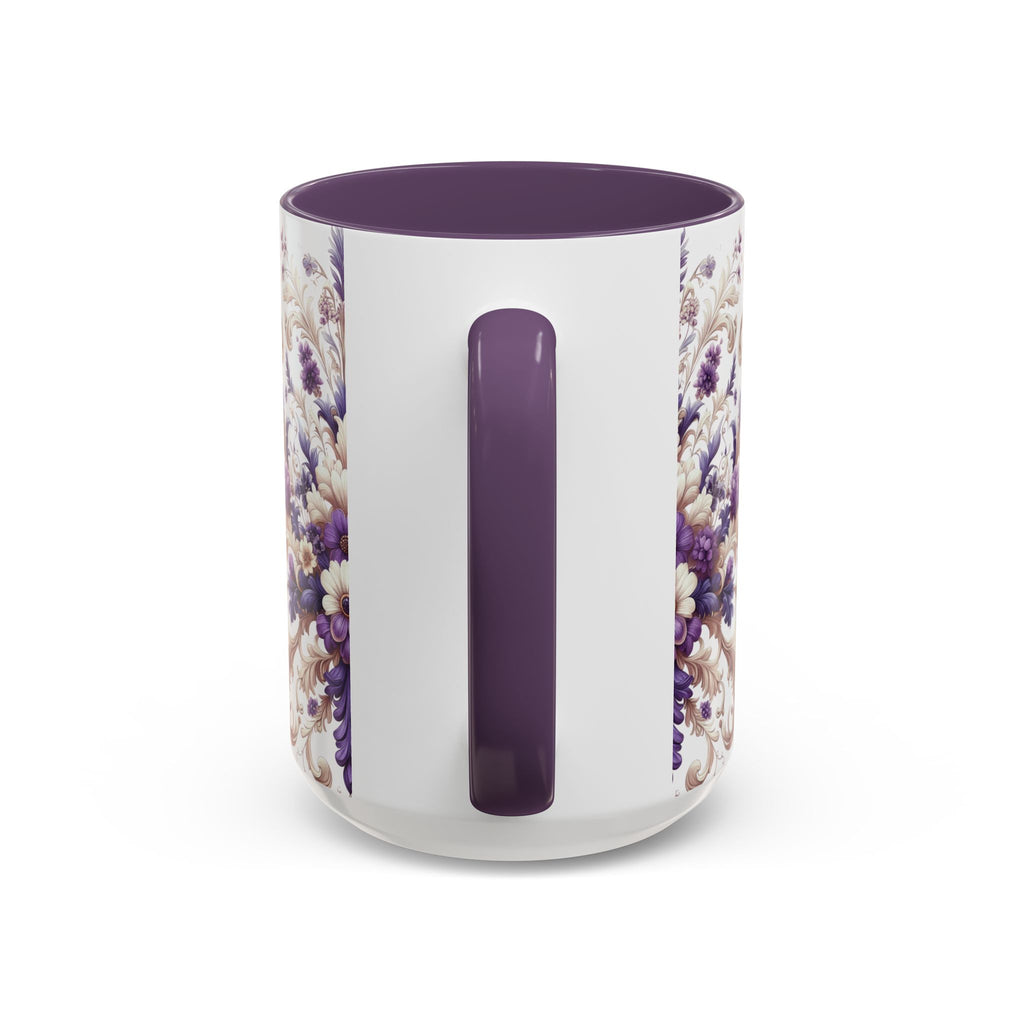 Purple Bloom Symphony Mug | Elegant Floral Coffee & Tea Cup