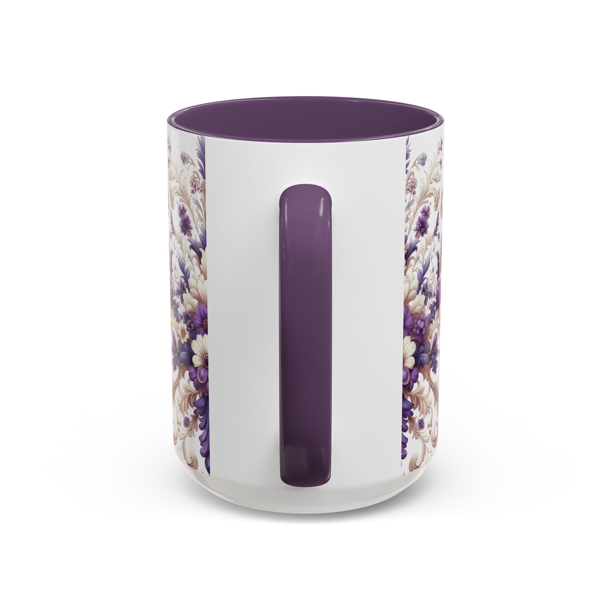 Purple Bloom Symphony Mug | Elegant Floral Coffee & Tea Cup
