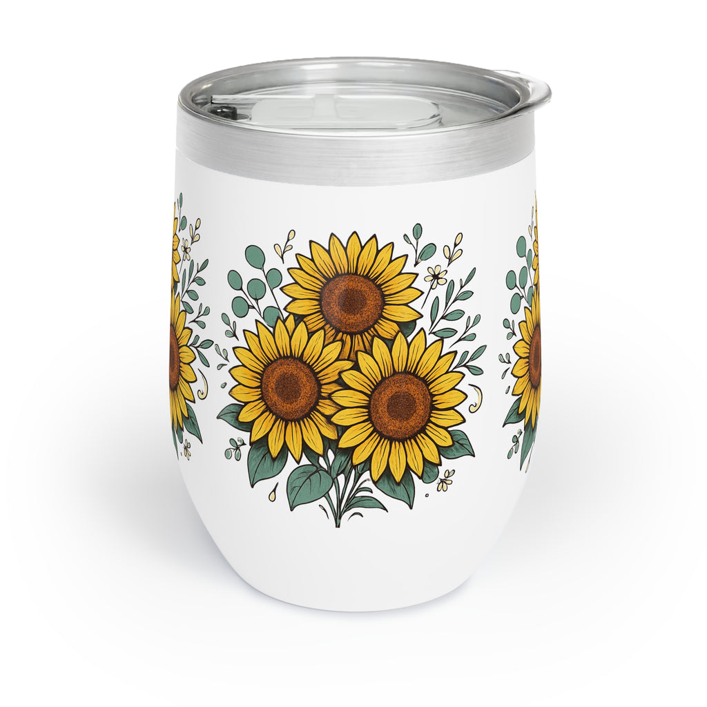 Sunlit Sips Sunflower Wine Tumbler