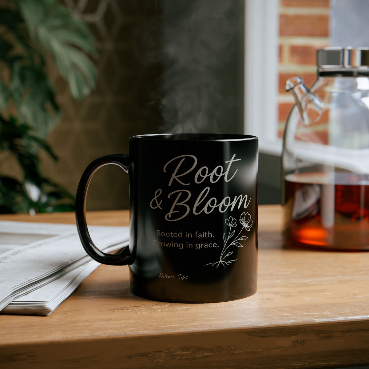 Kulture Sips Root & Bloom Faith Mug | Grounded in Grace, Growing in Purpose