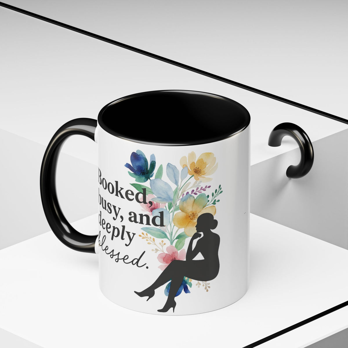 Booked, Busy & Deeply Blessed Affirmation Mug | Focused