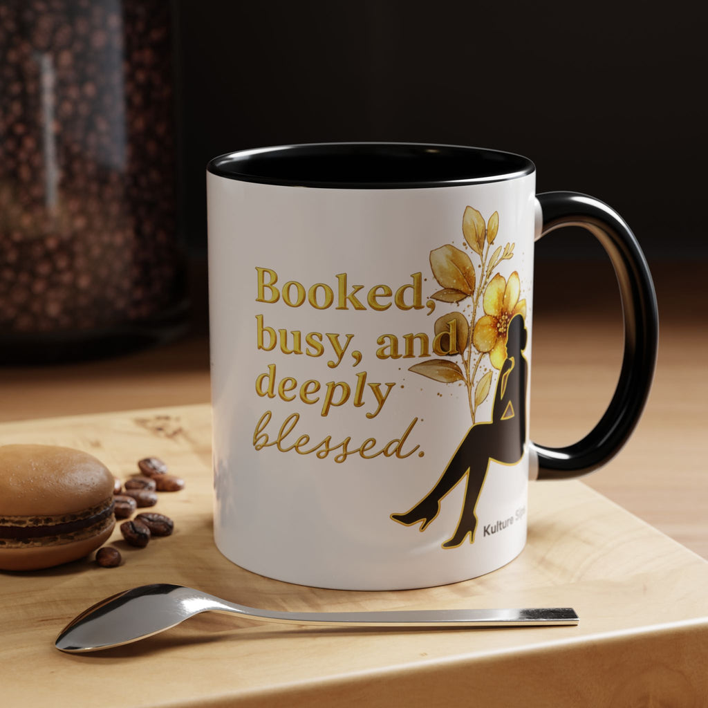 Booked, Busy & Deeply Blessed Affirmation Mug "Gold" | Faith & Focused