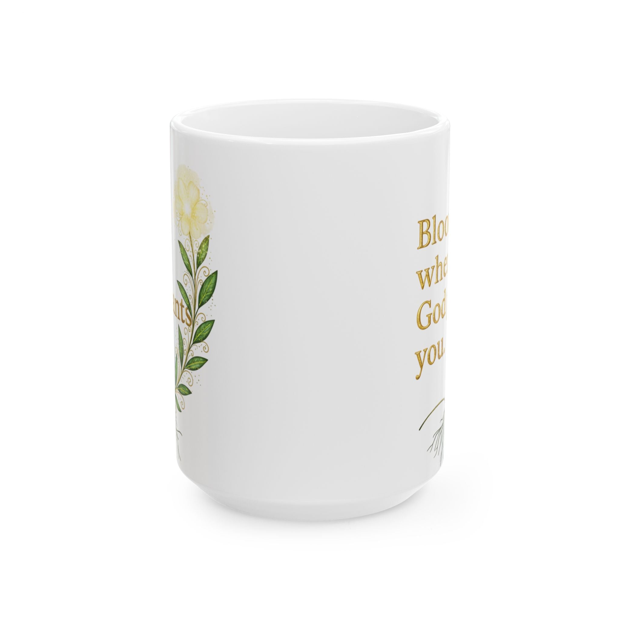 Bloom Where God Plants You – Inspirational Floral Mug