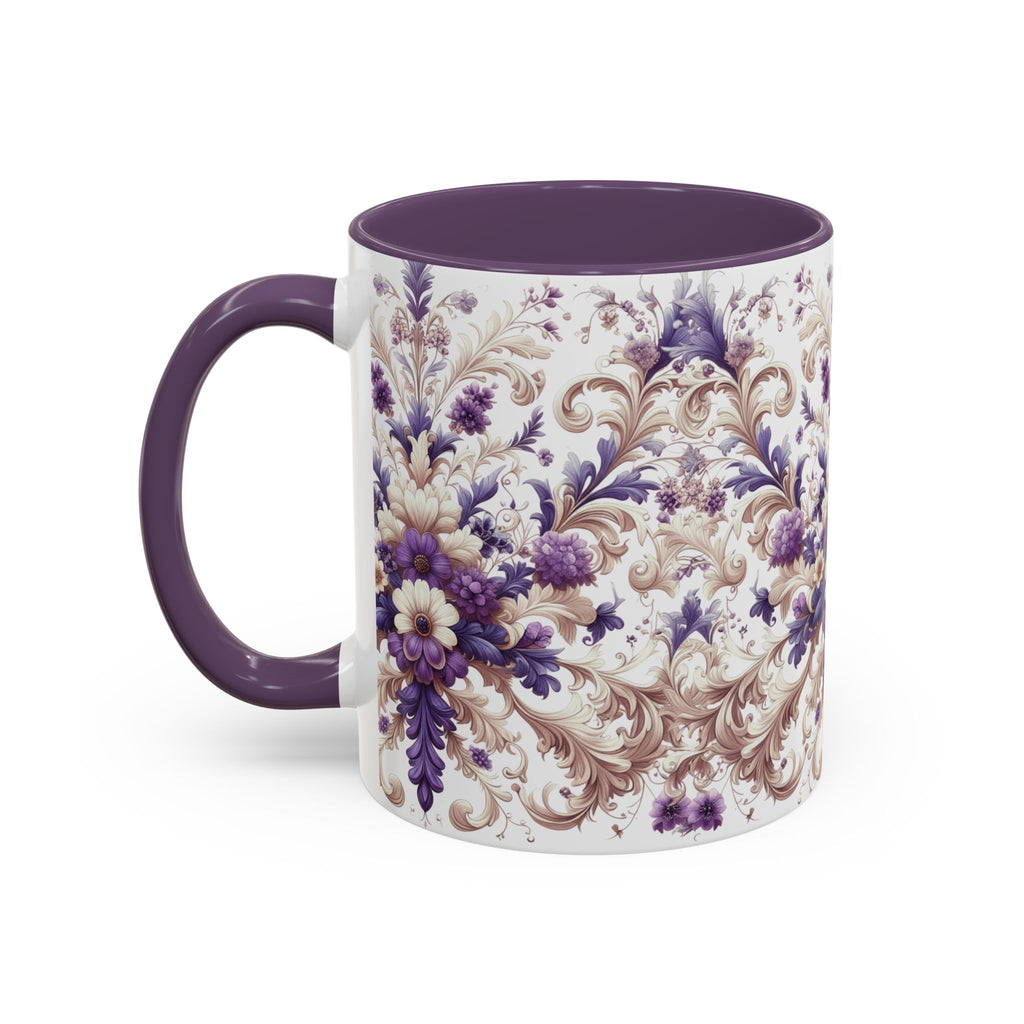 Purple Bloom Symphony Mug | Elegant Floral Coffee & Tea Cup