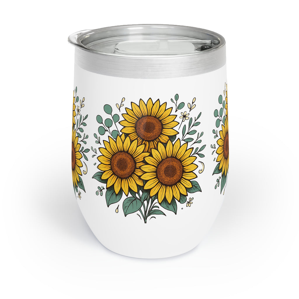 Sunlit Sips Sunflower Wine Tumbler