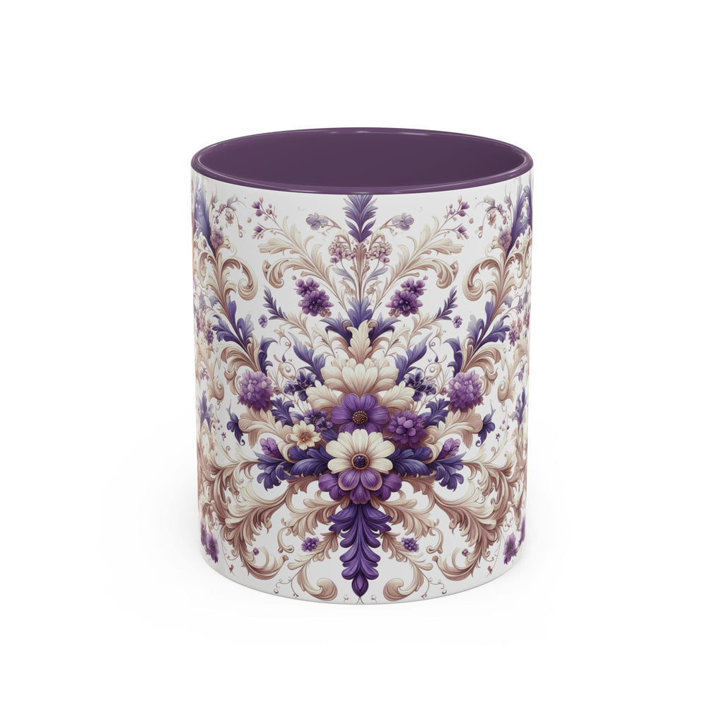 Purple Bloom Symphony Mug | Elegant Floral Coffee & Tea Cup