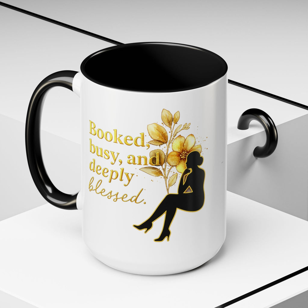 Booked, Busy & Deeply Blessed Affirmation Mug "Gold" | Faith & Focused