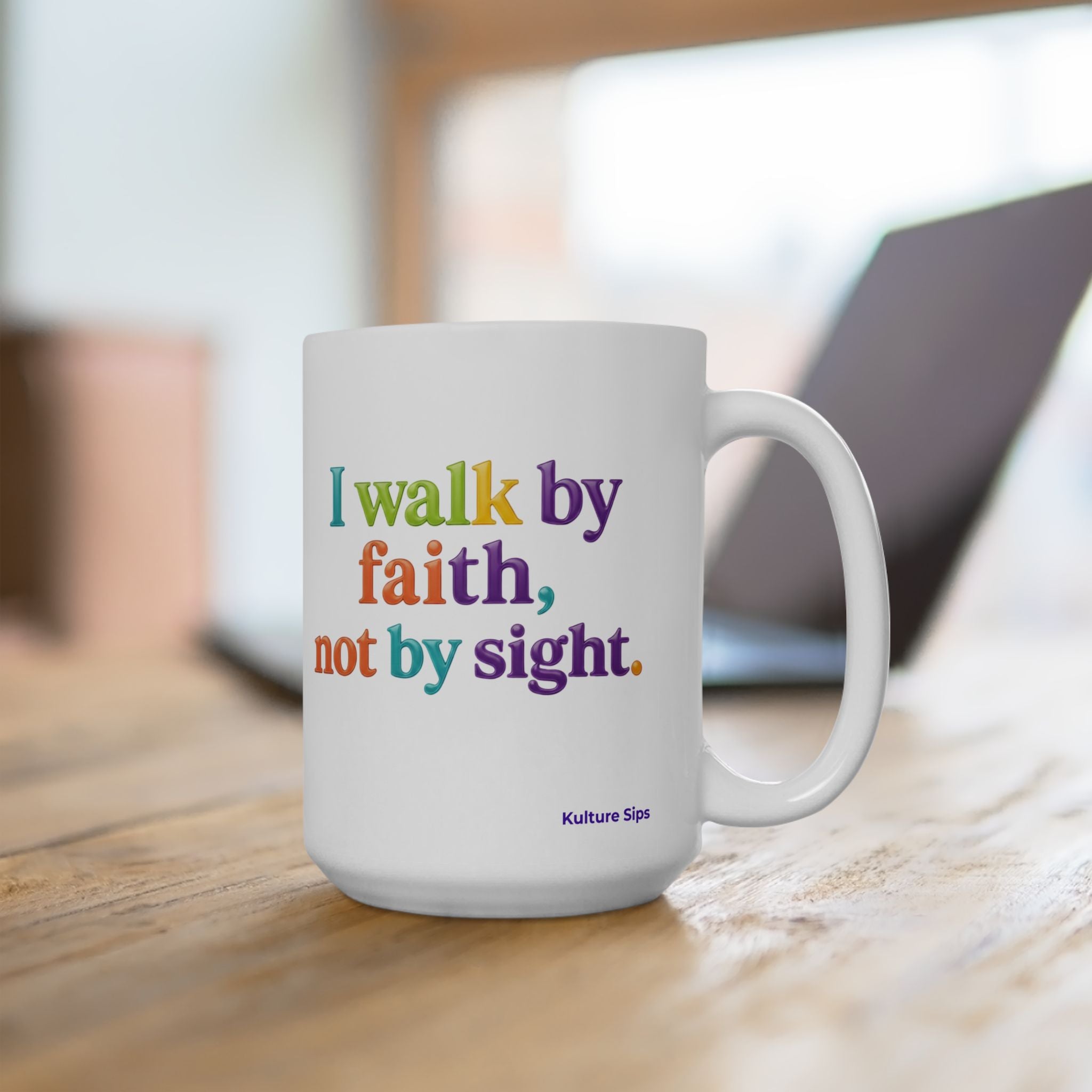 I Walk by Faith, Not by Sight Mug | Christian Affirmation Cup for Believers & Dreamers