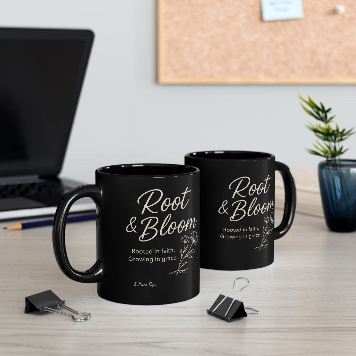 Kulture Sips Root & Bloom Faith Mug | Grounded in Grace, Growing in Purpose