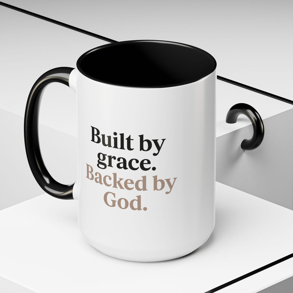 Built by Grace. Backed by God. – Kulture Sips™ Faith Mug | Inspirational Coffee Cup