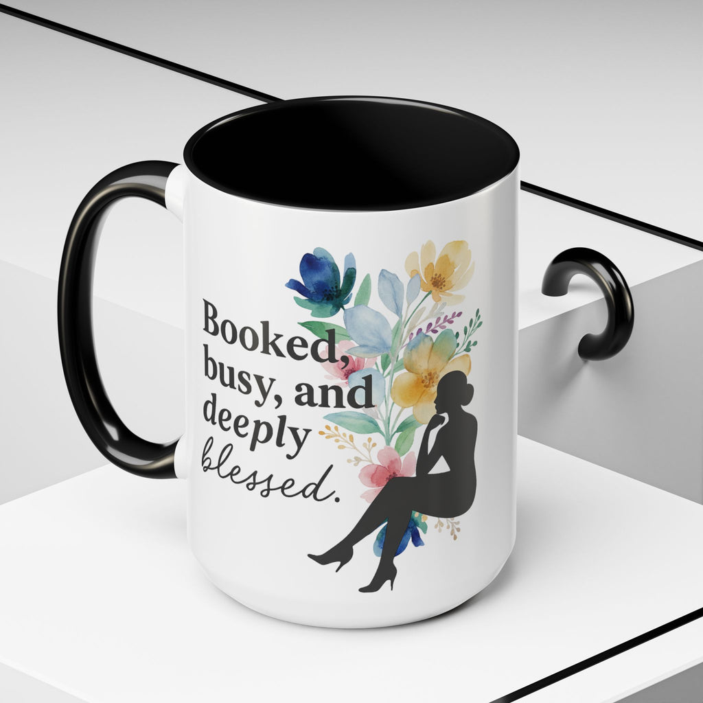 Booked, Busy & Deeply Blessed Affirmation Mug | Focused