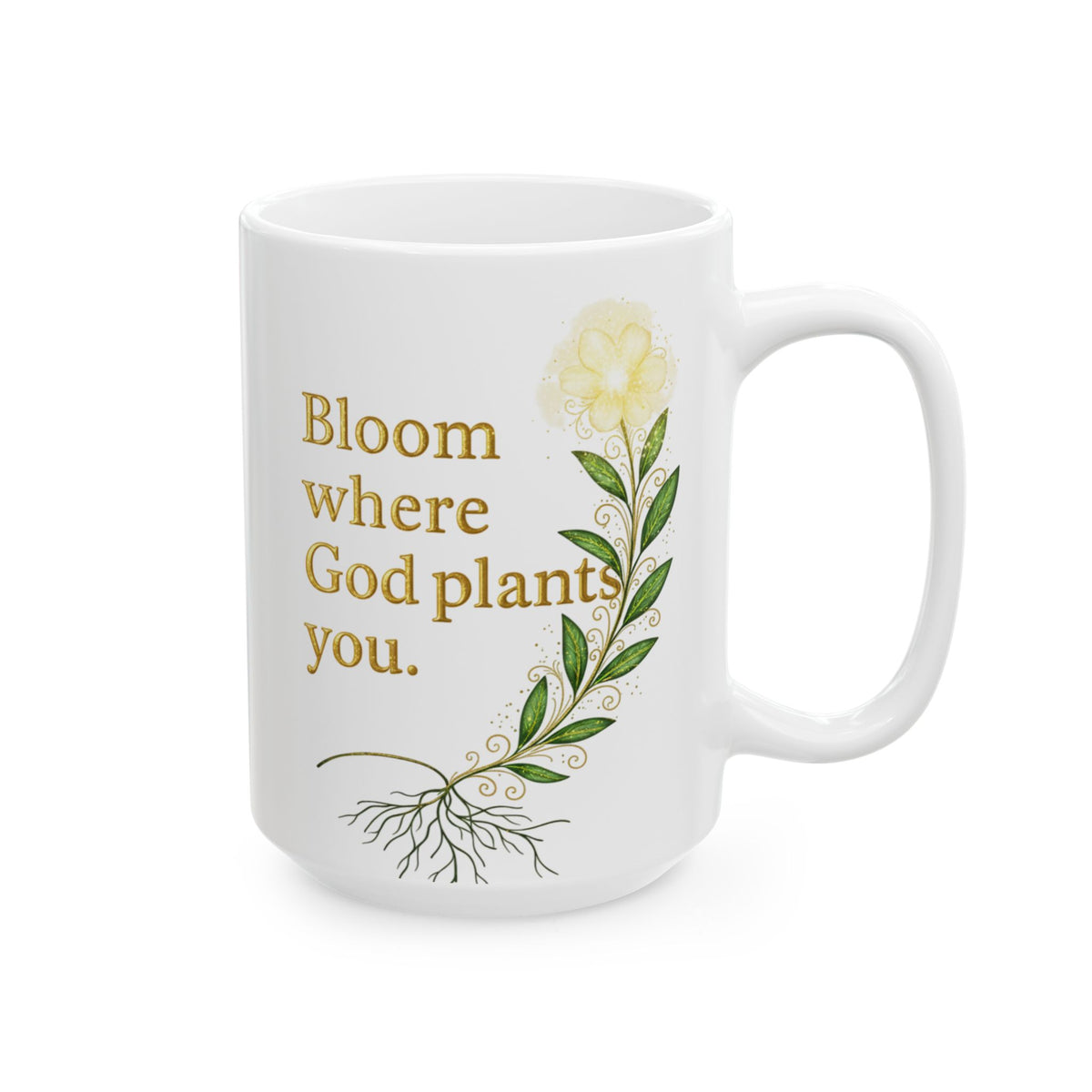 Bloom Where God Plants You – Inspirational Floral Mug