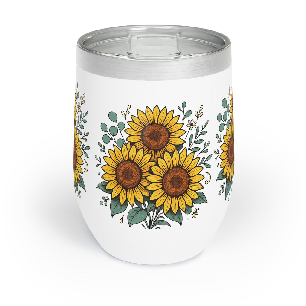 Sunlit Sips Sunflower Wine Tumbler